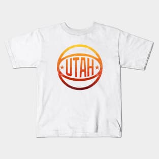 Utah Retro Ball - Sunset/White Kids T-Shirt